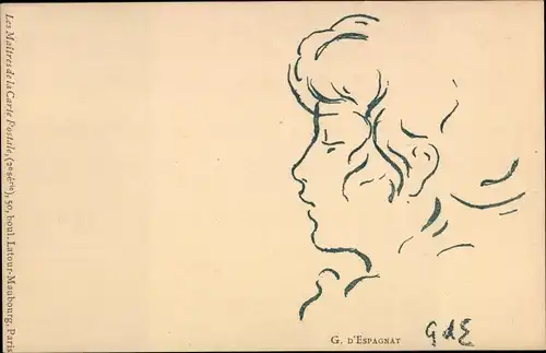 Jugendstil Künstler Ak d'Espagnat, Georges, Portraitstudie
