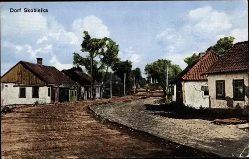 Ak Skobelka Skobielka Ukraine, Dorfstraße