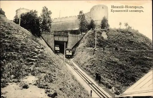 Ak Nischni Nowgorod Russland, Kreml, Standseilbahn