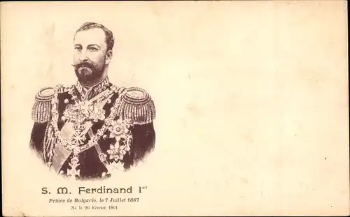 Ak Prinz Ferdinand I. von Bulgarien, Portrait