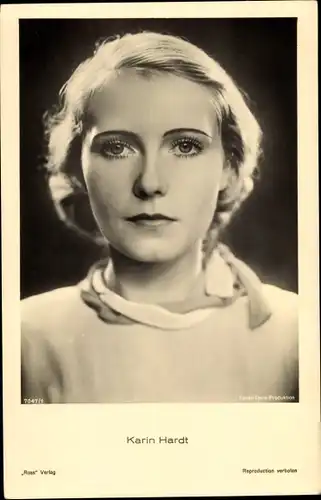 Ak Schauspielerin Karin Hardt, Portrait