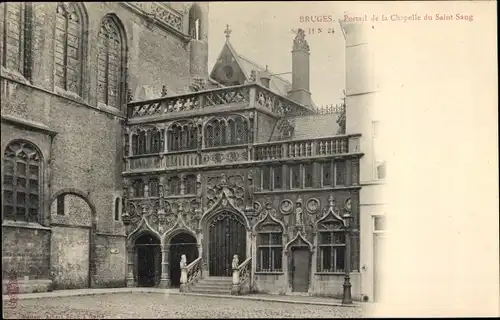 Ak Brügge Brügge Flandern Westflandern, Heilig-Blut-Kapelle, Portal