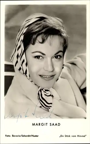 Ak Schauspielerin Margit Saad, Portrait, Autogramm