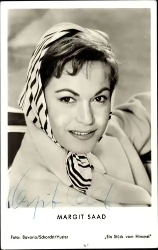 Ak Schauspielerin Margit Saad, Portrait, Autogramm