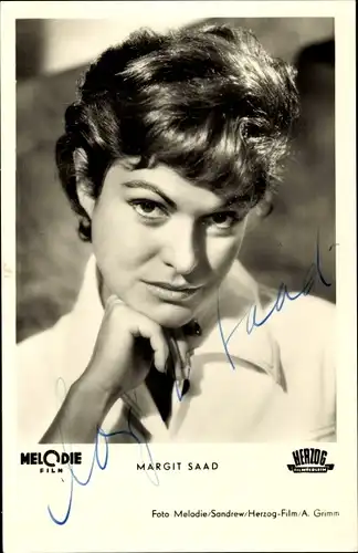 Ak Schauspielerin Margit Saad, Portrait, Film Schwedenmädel, Autogramm