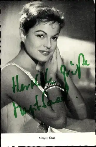 Ak Schauspielerin Margit Saad, Was die Schwalbe sang, Portrait, Autogramm