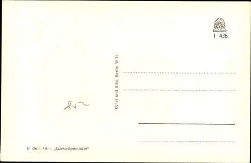 Ak Schauspielerin Margit Saad, Portrait, Film Schwedenmädel, Autogramm