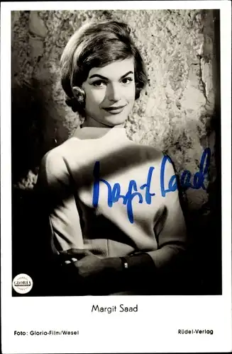 Ak Schauspielerin Margit Saad, Portrait, Autogramm