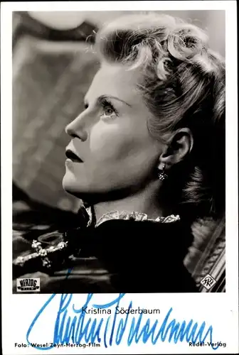 Ak Schauspielerin Kristina Söderbaum, Portrait, Autogramm