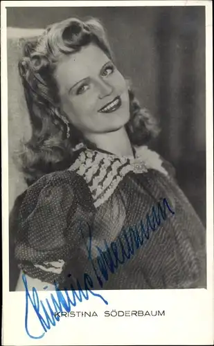 Ak Schauspielerin Kristina Söderbaum, Portrait, Autogramm