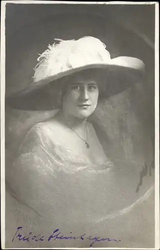 Ak Schauspielerin Trude Steinhagen, Portrait, Autogramm