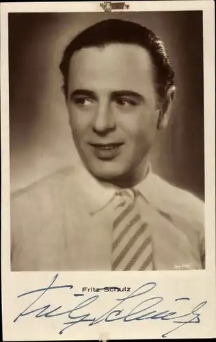 Ak Schauspieler Fritz Schulz, Portrait, Autogramm