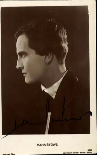 Ak Schauspieler und Opernregisseur Hans Stüwe, Portrait, Profilansicht, Autogramm