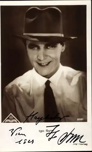 Ak Schauspieler Igo Sym, Portrait, Autogramm