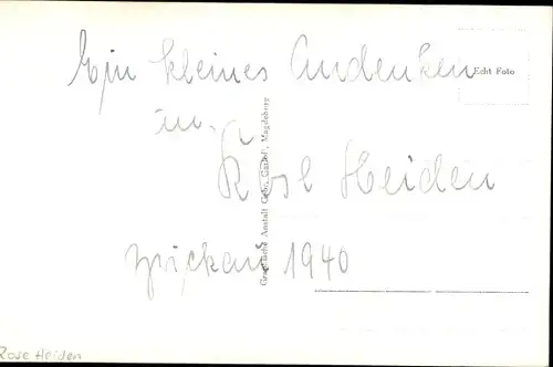 Ak Schauspielerinn Rose Heiden, Portrait, Autogramm