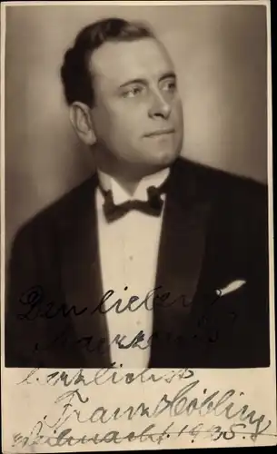 Foto Ak Schauspieler Franz Höbling, Portrait, Autogramm