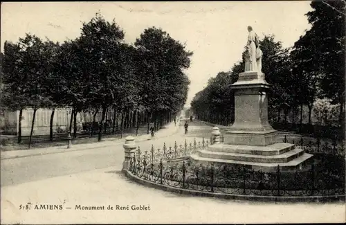 Ak Amiens-Somme, Denkmal von Rene Goblet