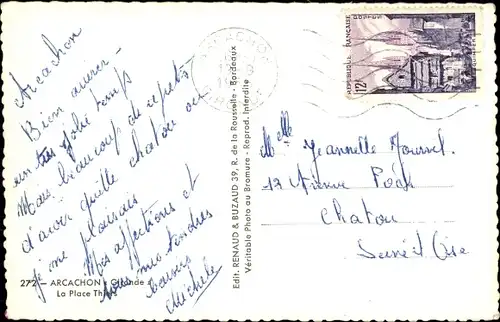 Ak Arcachon Gironde, La Place Thiers