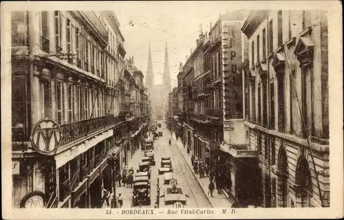 Ak Bordeaux Gironde, Rue Vital-Carles