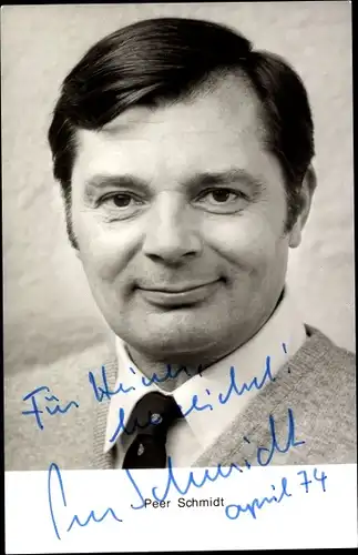 Ak Schauspieler Peer Schmidt, Portrait, Autogramm
