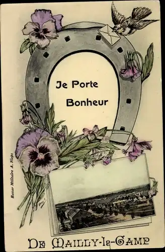 Postkarte Mailly le Camp Aube, Gesamtansicht, Camp de Mailly