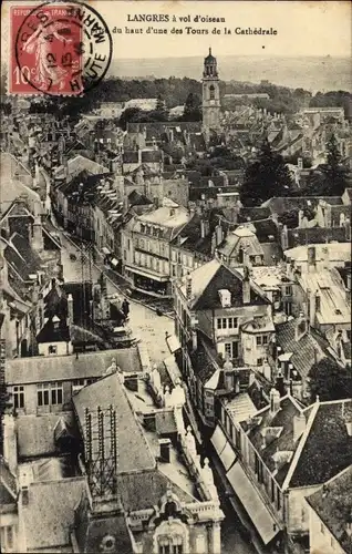 Ak Langres Haute Marne, aufgenommen von der Spitze eines der Türme der Kathedrale