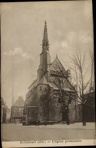 Ak Sélestat Schlestadt Schlettstadt Elsass Bas Rhin, Evangelische Kirche