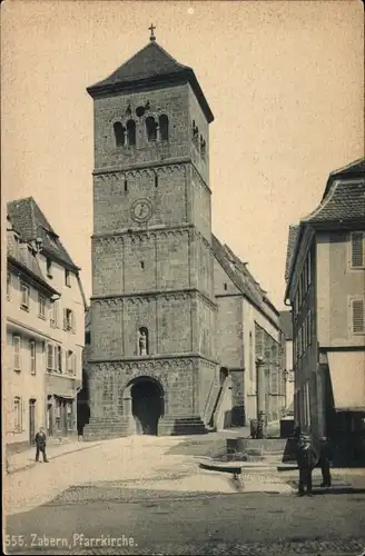 Ak Saverne Zabern Elsass Bas Rhin, Pfarrkirche