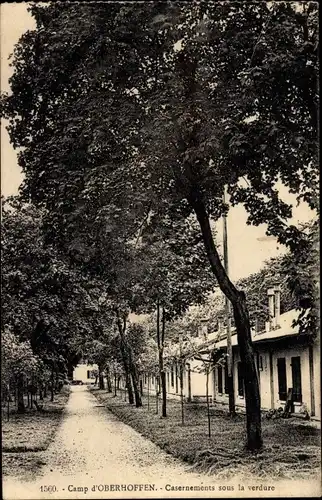 Ak Oberhoffen Oberhofen Elsass Bas Rhin, Kaserne im Grünen