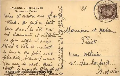 Ak Saverne Saverne Alsace Bas Rhin, Rathaus, Polizeiamt