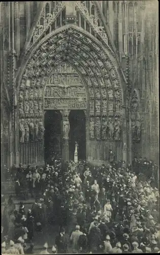 Postkarte Straßburg Straßburg Elsass Bas-Rhin, Kathedrale, Maréchal Petain