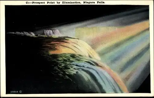 Ak New York USA, Niagara Falls, C:-Prospect Point by Illumination