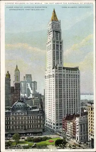 Ak New York City USA, Woolworth-Gebäude