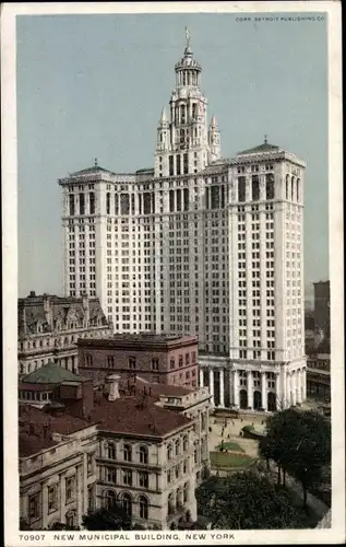 Ak New York City USA, neues städtisches Gebäude