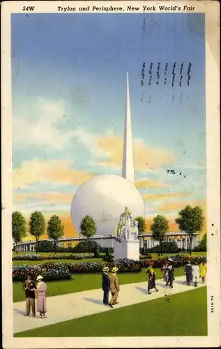 Ak New York City USA, Trylon und Perisphere