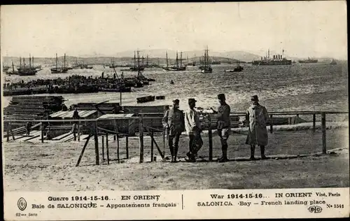 Ak Saloniki Thessaloniki Griechenland, französischer Landeplatz, Krieg 1914-1916