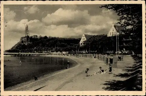 Ak Glücksburg an der Ostsee, Strand