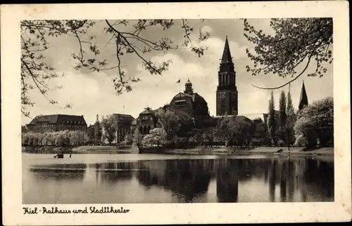 Ak Kiel, Rathaus, Stadttheater