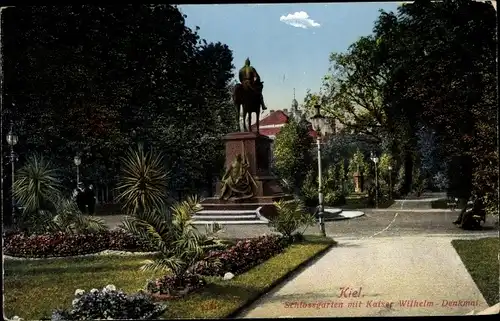 Ak Kiel, Schlossgarten, Kaiser Wilhelm-Denkmal