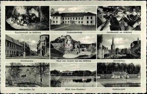 Ak Bad Segeberg in  Holstein, Markt, Kirche, Jugendherberge, Kalkberg, Höhlen, Kurhaus