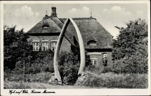 Ak Wyk auf Föhr Nordfriesland, Friesen-Museum, Wal-Kieferknochen