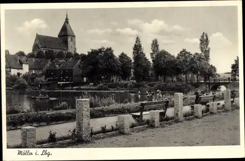 Ak Mölln im Herzogtum Lauenburg, Teilansicht, Kirche