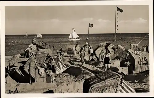 Ak Ostsebad Kellenhusen, Strand, Strandkörbe