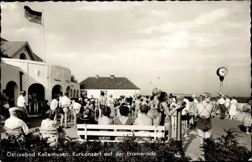 Ak Kellenhusen an der Ostsee, Kurkonzert, Promenade, Fundbüro, Münzfernrohr