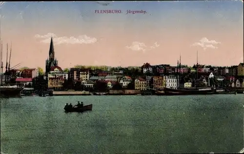 Ak Jürgensby Flensburg, Panorama