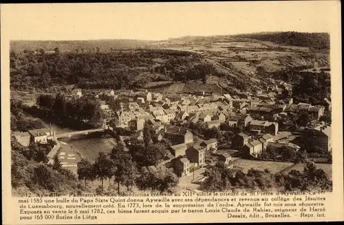 Ak Aywaille Wallonien Lüttich, Panorama, Benediktiner, Stadt