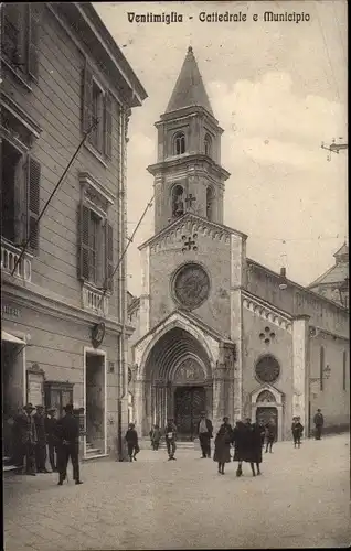 Ak Ventimiglia Liguria, Cattedrale e Municipio