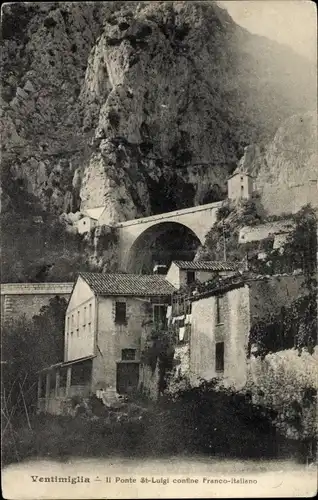 Ak Ventimiglia Liguria, Il Ponte St-Luigi confine Franco-Italiano