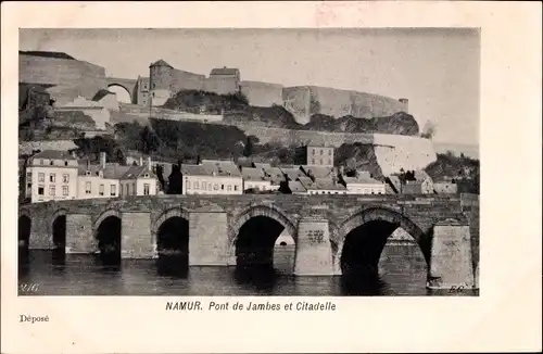 Ak Namur Wallonien, Pont de Jambes und Zitadelle