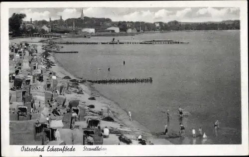 Ak Ostseebad Eckernförde, Strandleben, Strandkörbe